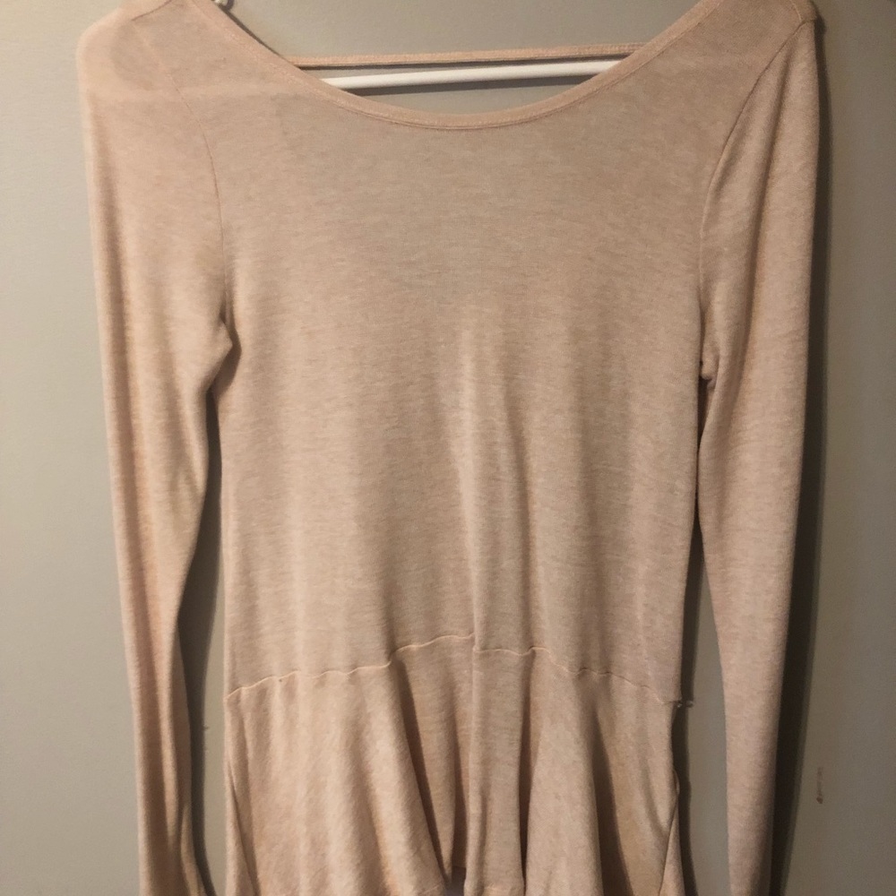 cute peplum long sleeve shirt